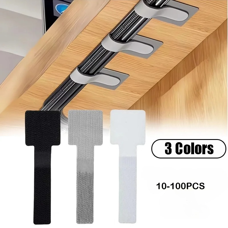 Cable Velcro Strap - ใหม่ReusableสายผูกVelcro Ties Self-Adhesiveสายไฟผู้ถือสายปรับสายไฟDesktop Organizer Manager