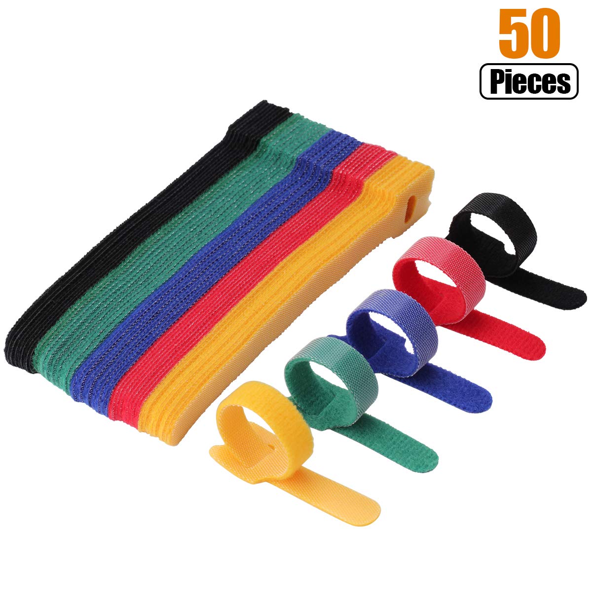 Cable Velcro Strap - 50ชิ้น12*150-300มิลลิเมตรT-ประเภทVelcroสายผูกลวดนํามาใช้ใหม่สายไฟออแกไนเซอร์ลวดที่มีสีสันคอมพิวเตอร์ข้อมูลสายไฟสายผูกสายรัด