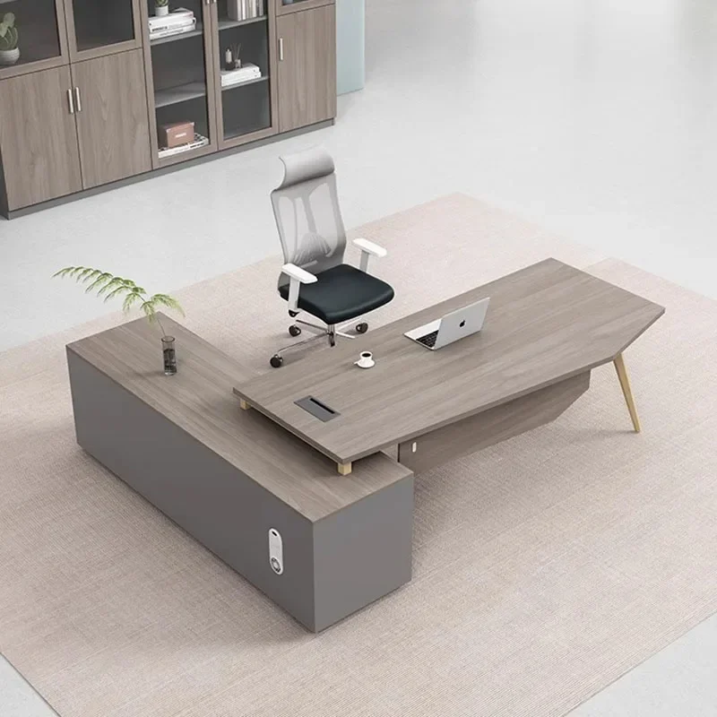 Desk Setup Corner - โต๊ะทำงานมุมทรงตัวแอลสุดหรู พร้อมชุดอุปกรณ์สำนักงานสำหรับผู้บริหาร โต๊ะคอมพิวเตอร์พร้อมที่เก็บของ คุณภาพสูง