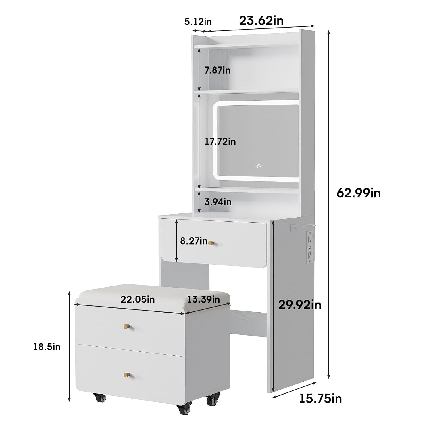 Desk Setup In Small Bedroom - โต๊ะเครื่องแป้งพร้อมกระจกและไฟ, โต๊ะเครื่องแป้งขนาดเล็กพร้อมเก้าอี้เก็บของ | ชุดโต๊ะเครื่องแป้งสีขาวพร้อมที่ชาร์จ ปรับแต่งได้