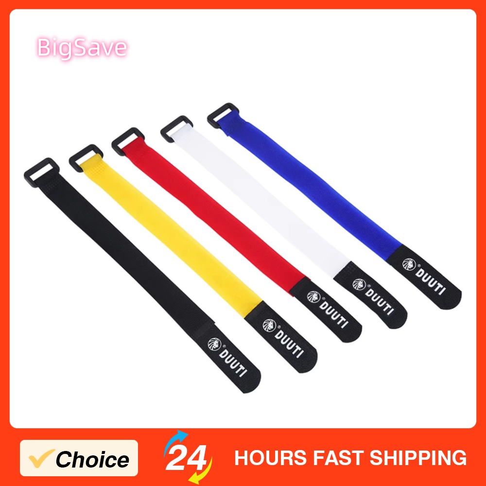 Cable Velcro Strap - DUUTI 25 ซม.สายรัดจักรยานกีฬาขี่จักรยานปรับได้ 5 ชิ้น/เซ็ตไนลอน Velcro