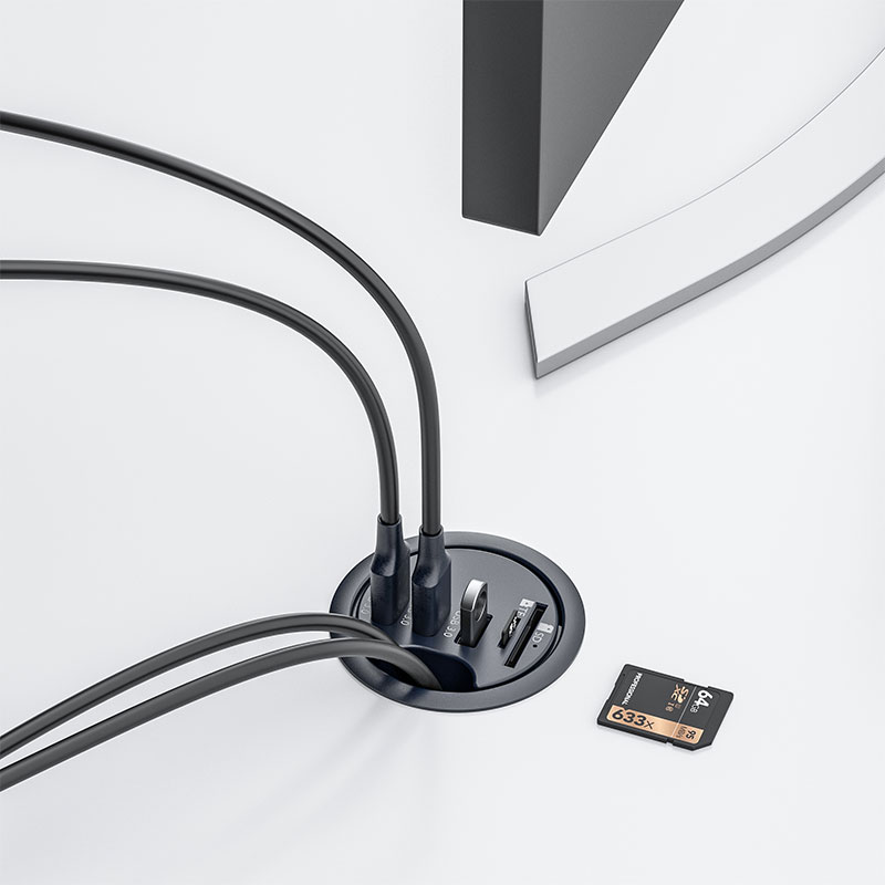 Desk Setup Hub - USB HUB 3.0 Mount Desktop Docking