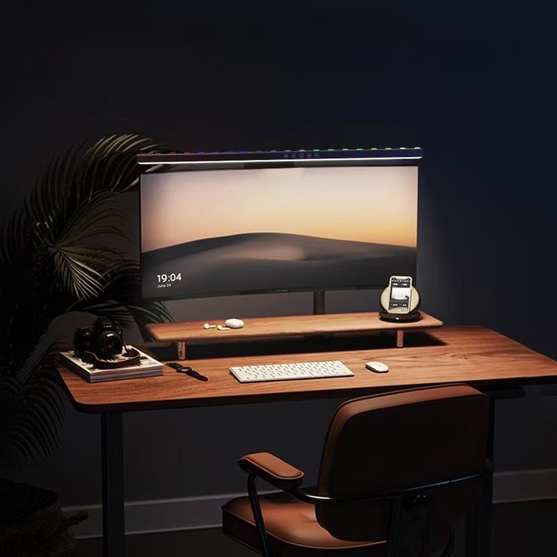 Yellow Desk Setup - ไฟ LED สำหรับจอภาพ โคมไฟแขวนโต๊ะ ปรับความสว่างได้แบบไม่มีขั้นตอน ถนอมสายตา