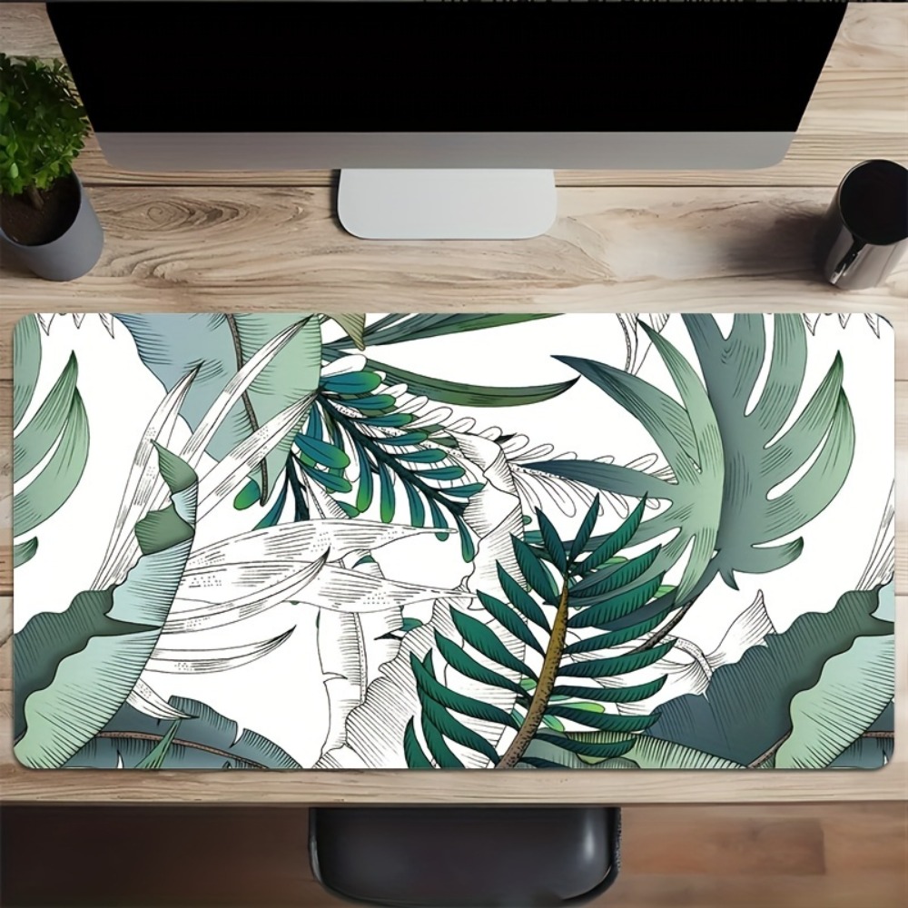 ลายพืชเขตร้อน, แผ่นรองกันลื่น, - Desk Setup With Plants บทวิจารณ์และราคา