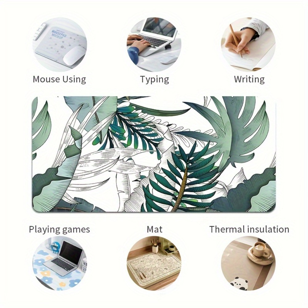 ลายพืชเขตร้อน, แผ่นรองกันลื่น, - Desk Setup With Plants บทวิจารณ์และราคา