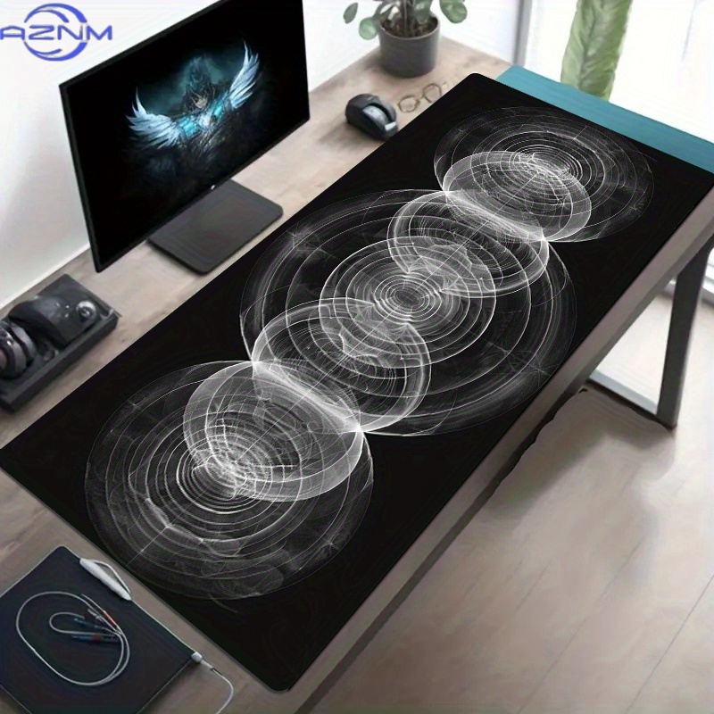 แผ่นรองเมาส์ลายเกลียวสีดำและสี - Desk Setup Black And White บทวิจารณ์และราคา
