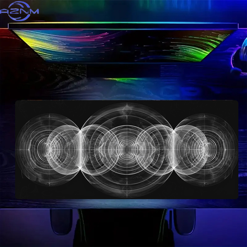 แผ่นรองเมาส์ลายเกลียวสีดำและสี - Desk Setup Black And White บทวิจารณ์และราคา