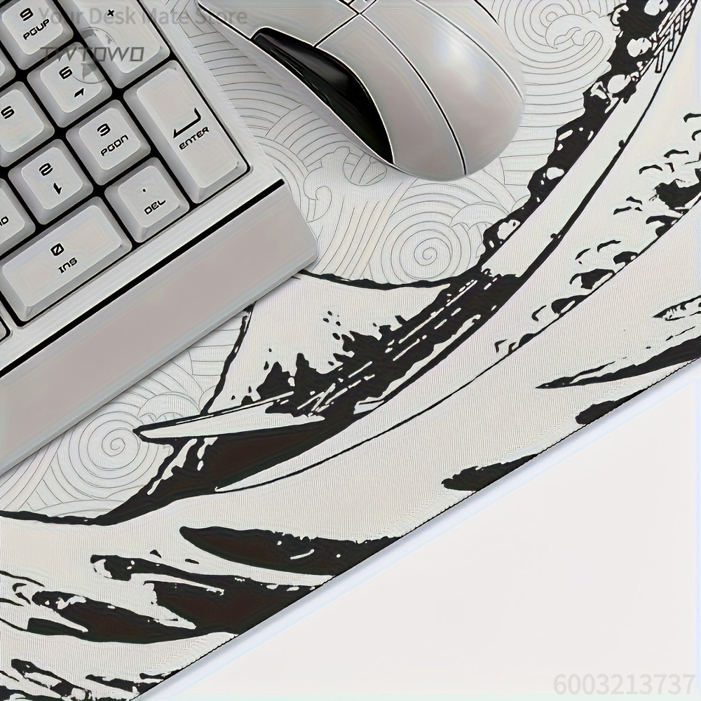 แผ่นรองโต๊ะลายคลื่นสีดำขาว ขนา - Desk Setup Black And White บทวิจารณ์และราคา