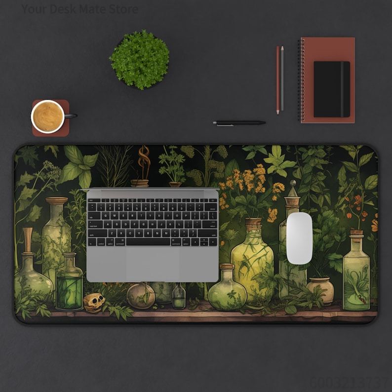 แผ่นรองเมาส์ลายพืชสมุนไพรแม่มด - Desk Setup With Plants บทวิจารณ์และราคา
