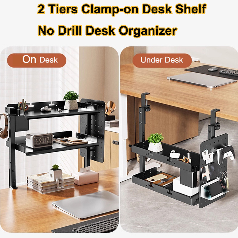 ชั้นวางของแบบหนีบขอบโต๊ะ 2 ชั้ - Desk Setup Productivity บทวิจารณ์และราคา