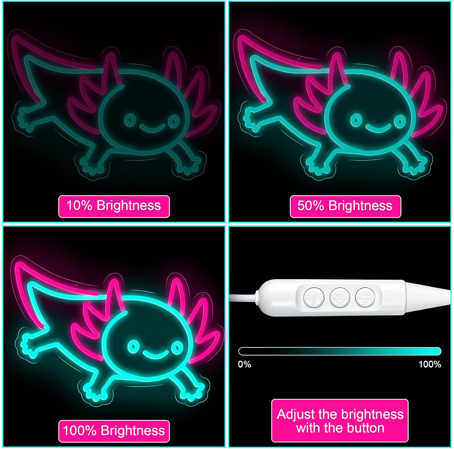 ป้ายไฟนีออนรูป Axolotl Dragon  - Desk Setup Studio บทวิจารณ์และราคา