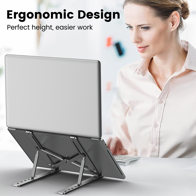 โลหะแบบพกพาขาตั้งแล็ปท็อปพับได - Desk Setup Macbook บทวิจารณ์และราคา
