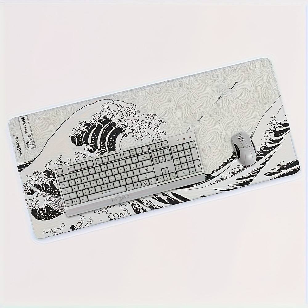 แผ่นรองโต๊ะลายคลื่นสีดำขาว ขนา - Desk Setup Black And White บทวิจารณ์และราคา
