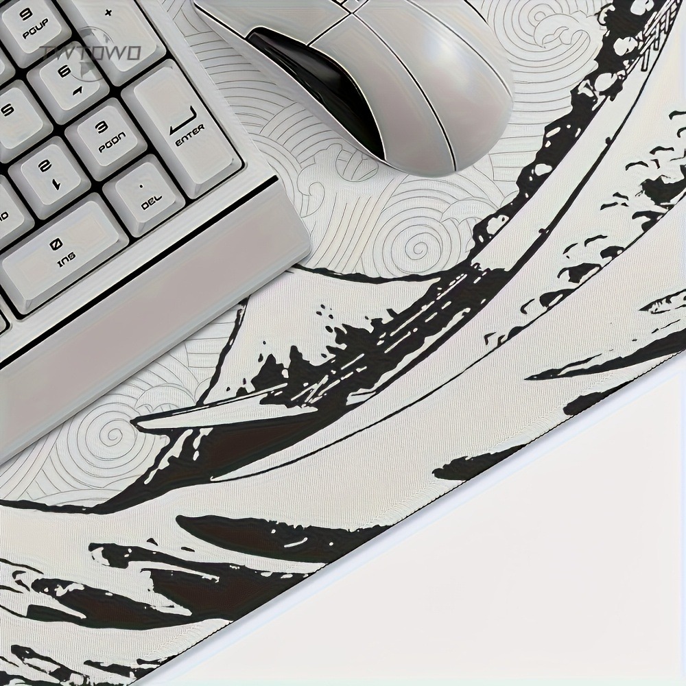 แผ่นรองโต๊ะลายคลื่นสีดำขาว ขนา - Desk Setup Black And White บทวิจารณ์และราคา