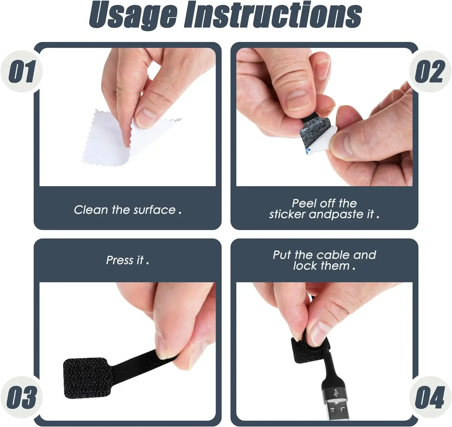 ใหม่ReusableสายผูกVelcro Ties  - Cable Velcro Strap บทวิจารณ์และราคา
