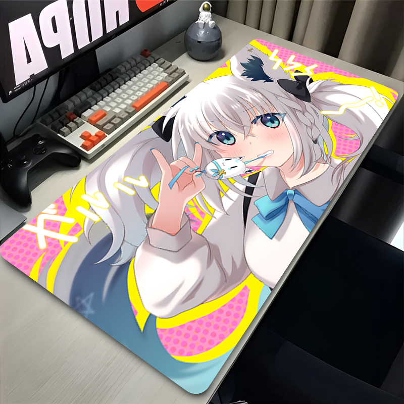 Shirakami Fubuki Mouse Pad แล็ - Desk Setup Black And White บทวิจารณ์และราคา