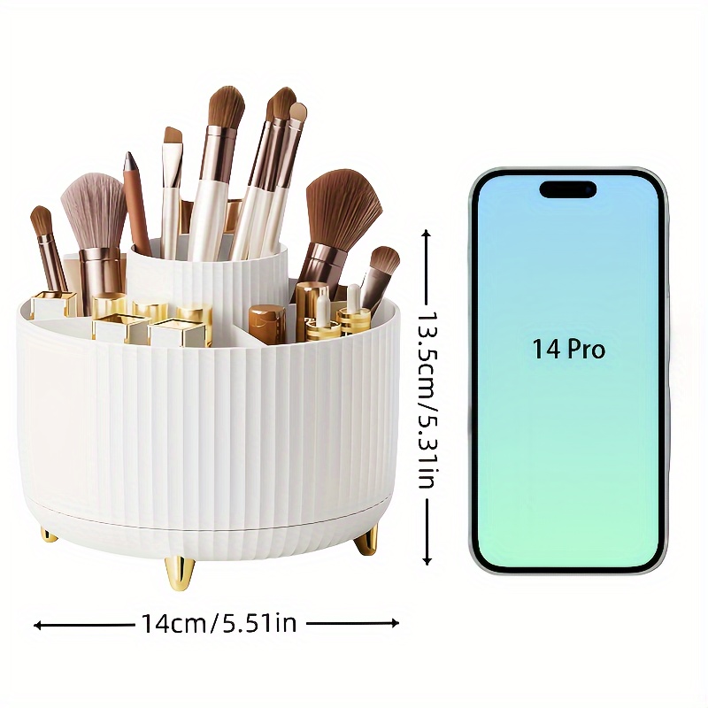 กล่องเก็บเครื่องสำอางแบบหมุนได - Desk Setup Organization บทวิจารณ์และราคา