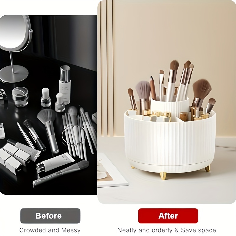 กล่องเก็บเครื่องสำอางแบบหมุนได - Desk Setup Organization บทวิจารณ์และราคา