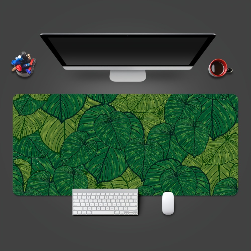 แผ่นรองเมาส์แบบขยายได้ลายใบไม้ - Desk Setup With Plants บทวิจารณ์และราคา