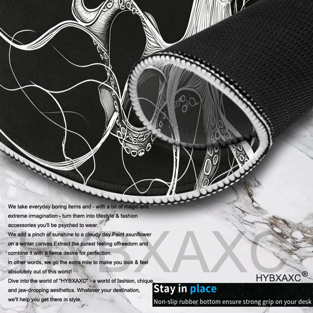 แผ่นรองเมาส์ HYBXAXC ลายปลาหมึ - Desk Setup Black And White บทวิจารณ์และราคา
