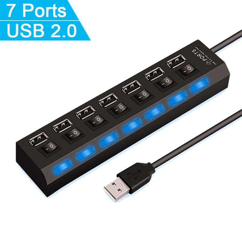 ฮับแยกพอร์ต USB 2.0 แบบ 7 พอร์ - Desk Setup Hub บทวิจารณ์และราคา