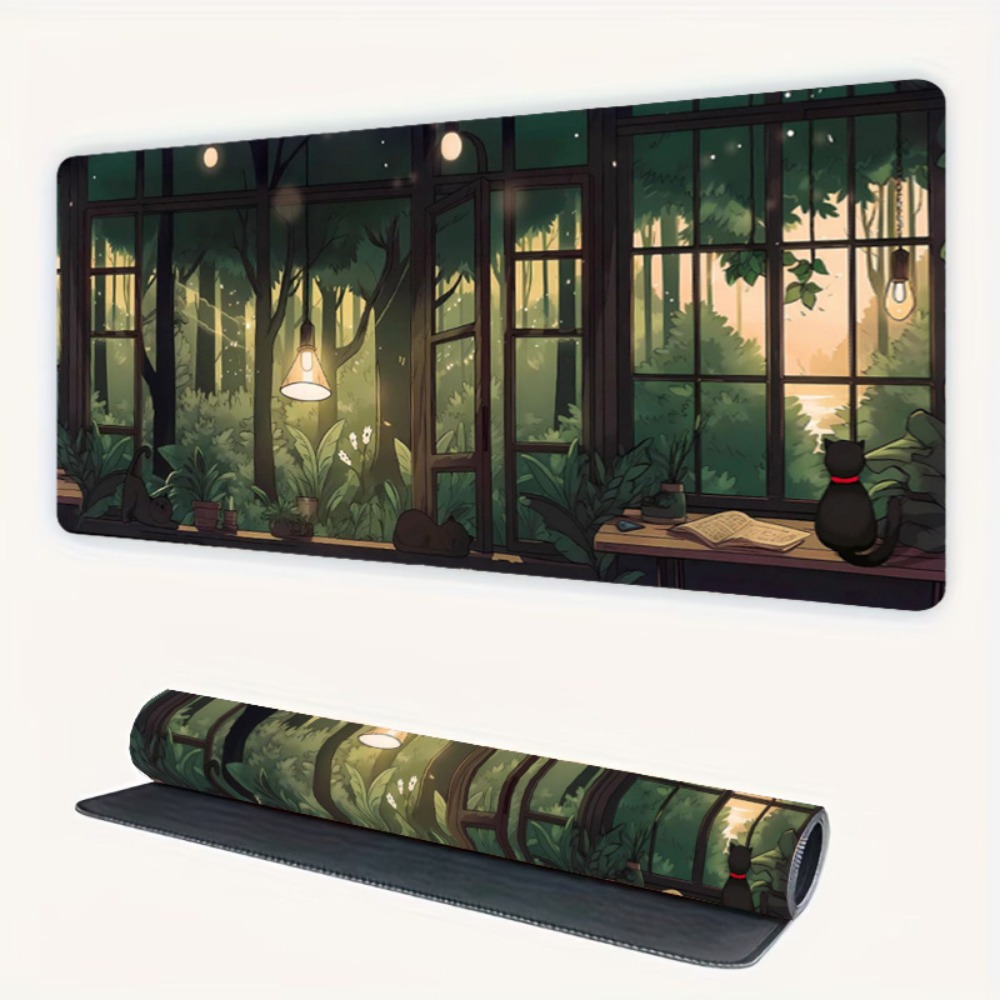 แผ่นรองเมาส์ลายต้นไม้สีเขียว - - Desk Setup With Plants บทวิจารณ์และราคา
