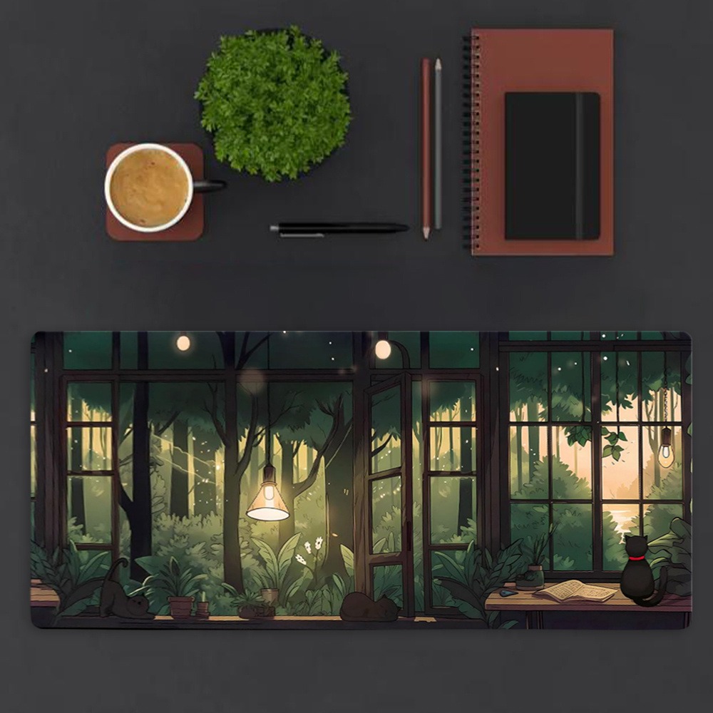 แผ่นรองเมาส์ลายต้นไม้สีเขียว - - Desk Setup With Plants บทวิจารณ์และราคา