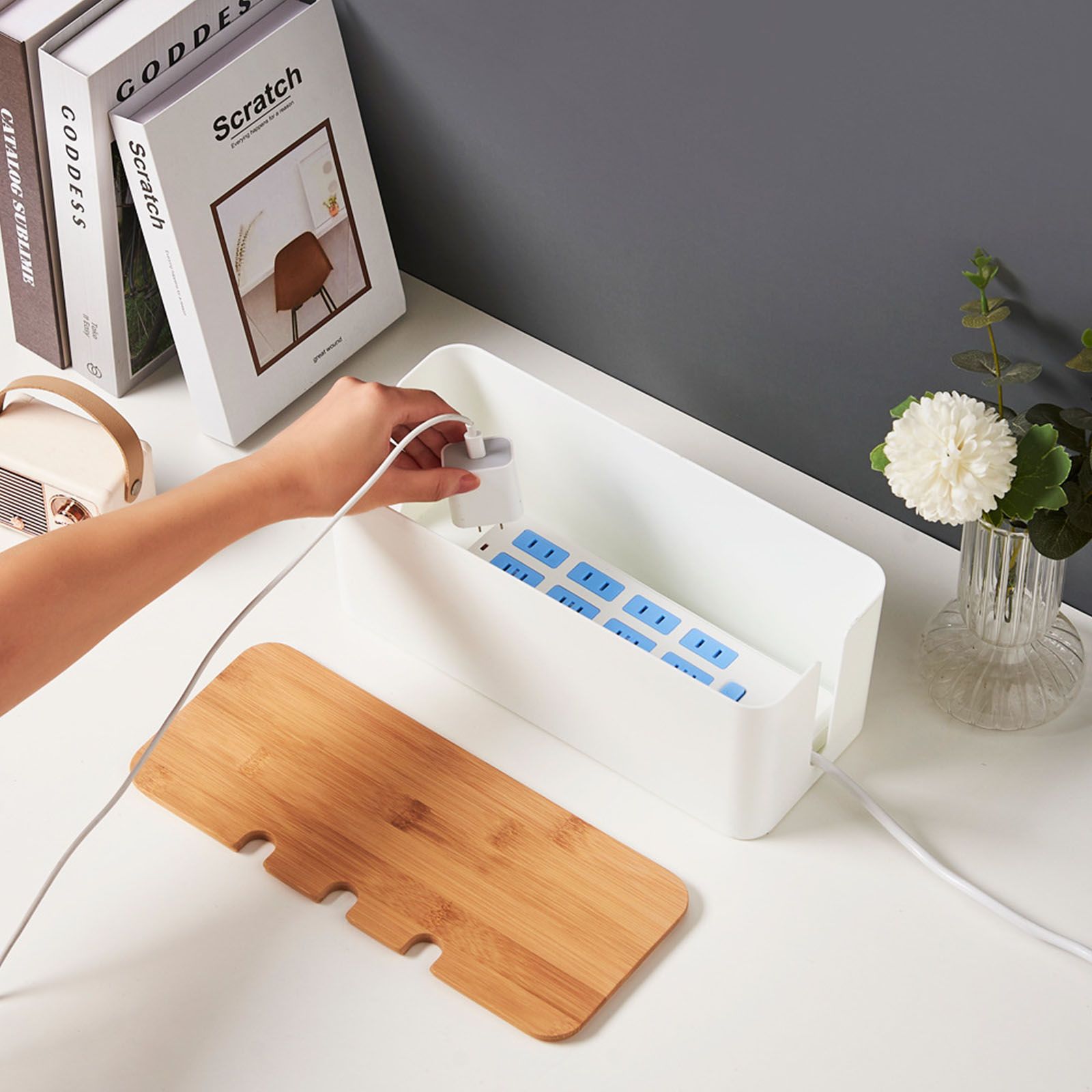 กล่องจัดการสายเคเบิลขนาดใหญ่ - - Desk Setup Hub บทวิจารณ์และราคา