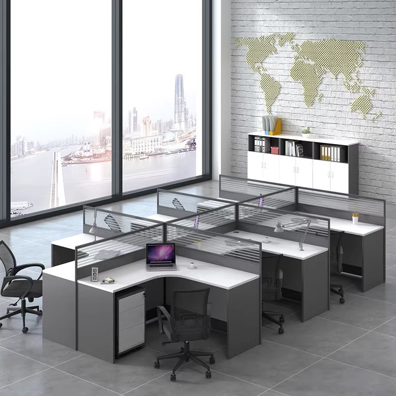 โต๊ะทำงานสำนักงานสีขาวสำหรับ 2 - Desk Setup Corner บทวิจารณ์และราคา