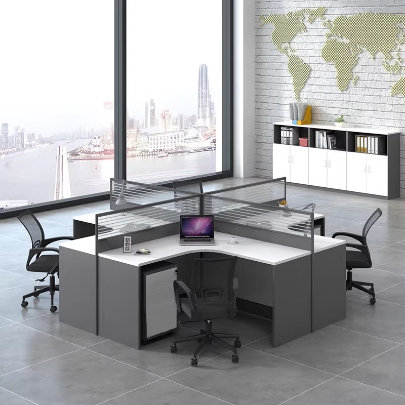 โต๊ะทำงานสำนักงานสีขาวสำหรับ 2 - Desk Setup Corner บทวิจารณ์และราคา
