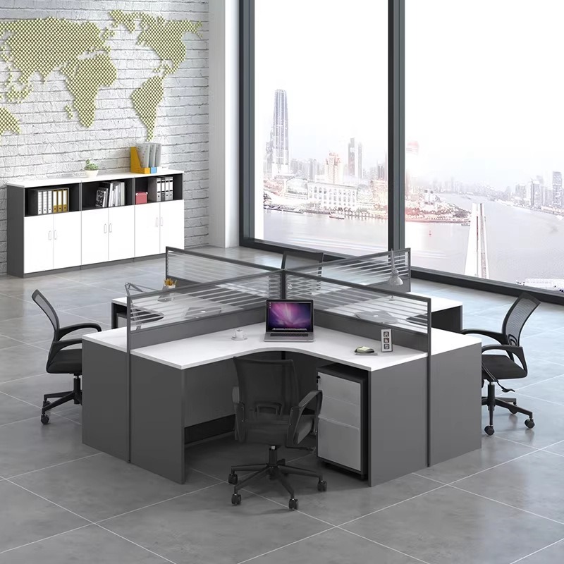 โต๊ะทำงานสำนักงานสีขาวสำหรับ 2 - Desk Setup Corner บทวิจารณ์และราคา