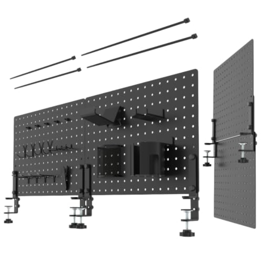 แผงจัดระเบียบแบบหนีบติดโต๊ะ ขน - Desk Setup Pegboard บทวิจารณ์และราคา