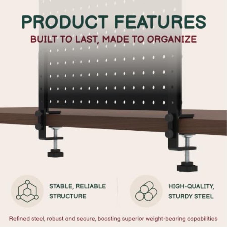 แผงจัดระเบียบแบบหนีบติดโต๊ะ ขน - Desk Setup Pegboard บทวิจารณ์และราคา