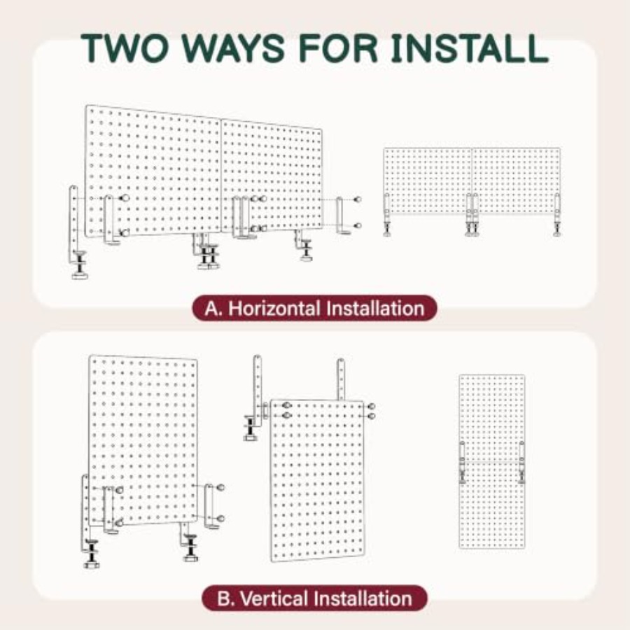 แผงจัดระเบียบแบบหนีบติดโต๊ะ ขน - Desk Setup Pegboard บทวิจารณ์และราคา