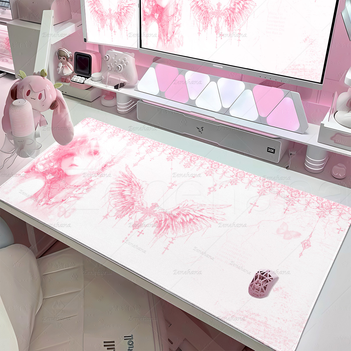 แผ่นรองเมาส์ Angel Girls สีฟ้า - Desk Setup Pegboard บทวิจารณ์และราคา