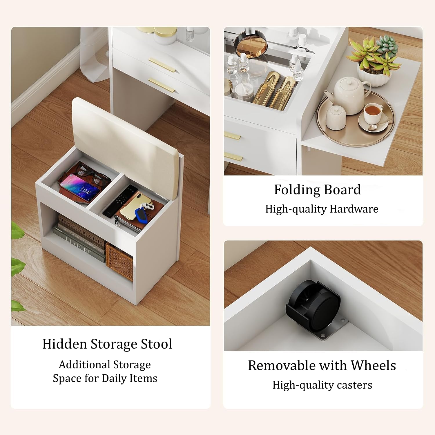 โต๊ะเครื่องแป้งขนาดเล็กพร้อมเก - Desk Setup In Small Bedroom บทวิจารณ์และราคา