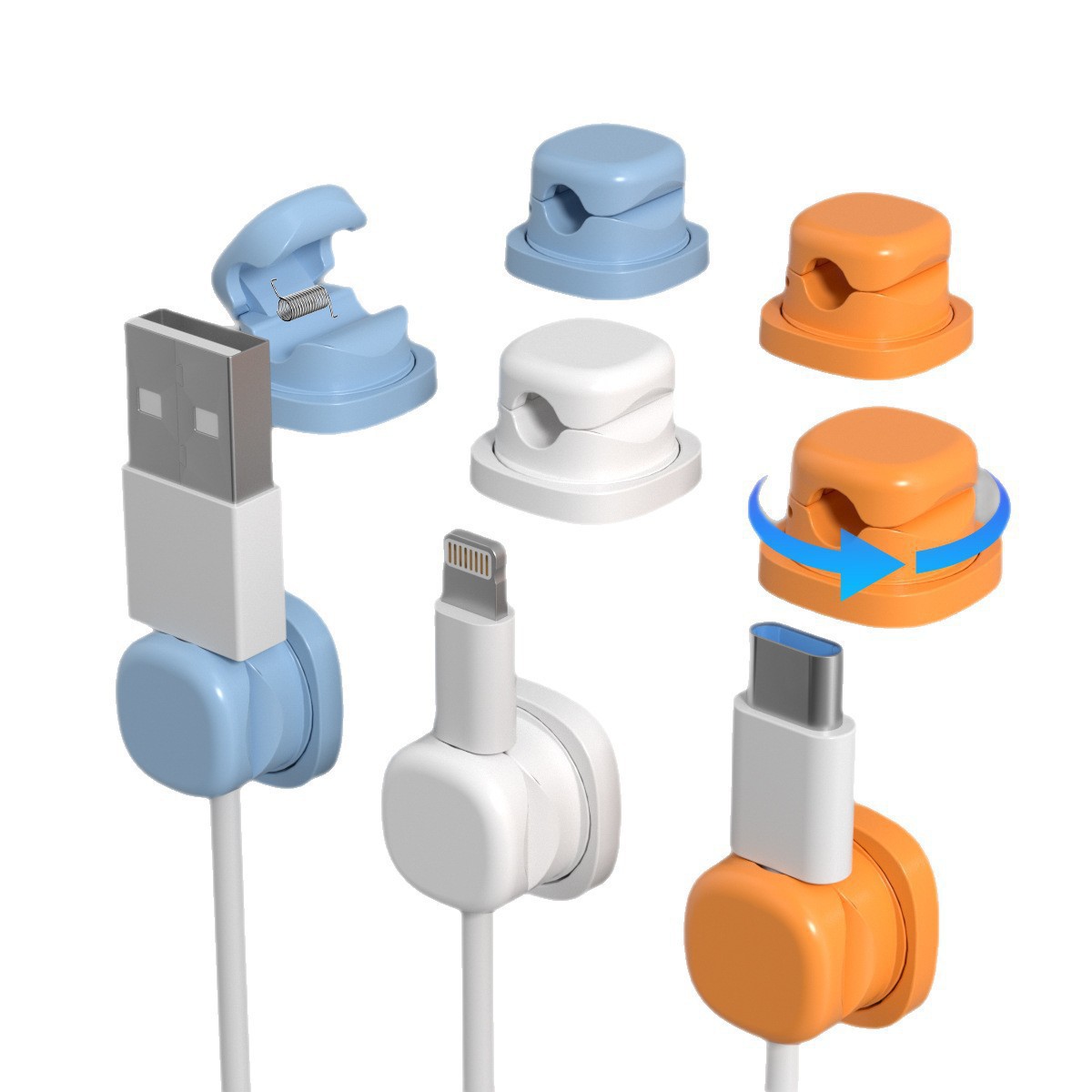 ที่เก็บสายเคเบิลแบบหมุนได้ 6 ช - Desk Setup Hub บทวิจารณ์และราคา
