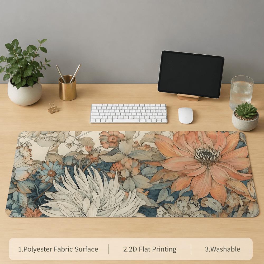 แผ่นรองโต๊ะลายดอกไม้สไตล์เรโทร - Desk Setup With Plants บทวิจารณ์และราคา