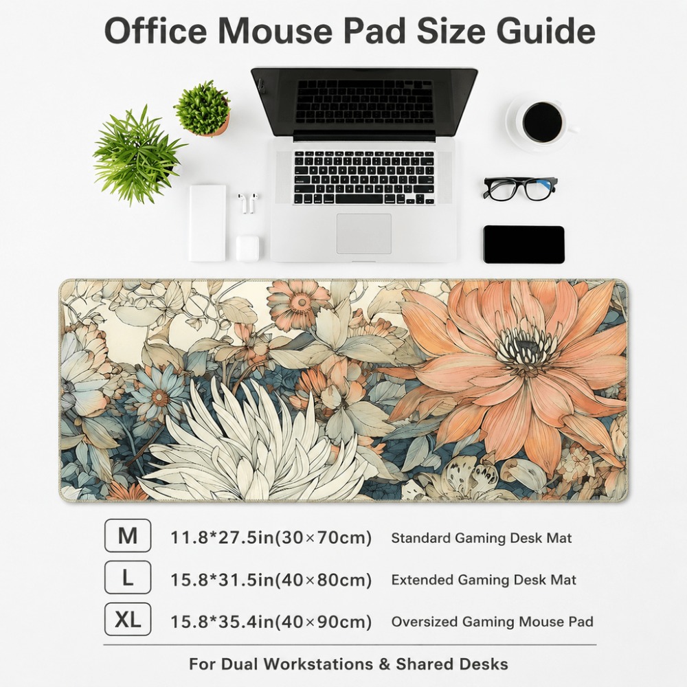 แผ่นรองโต๊ะลายดอกไม้สไตล์เรโทร - Desk Setup With Plants บทวิจารณ์และราคา
