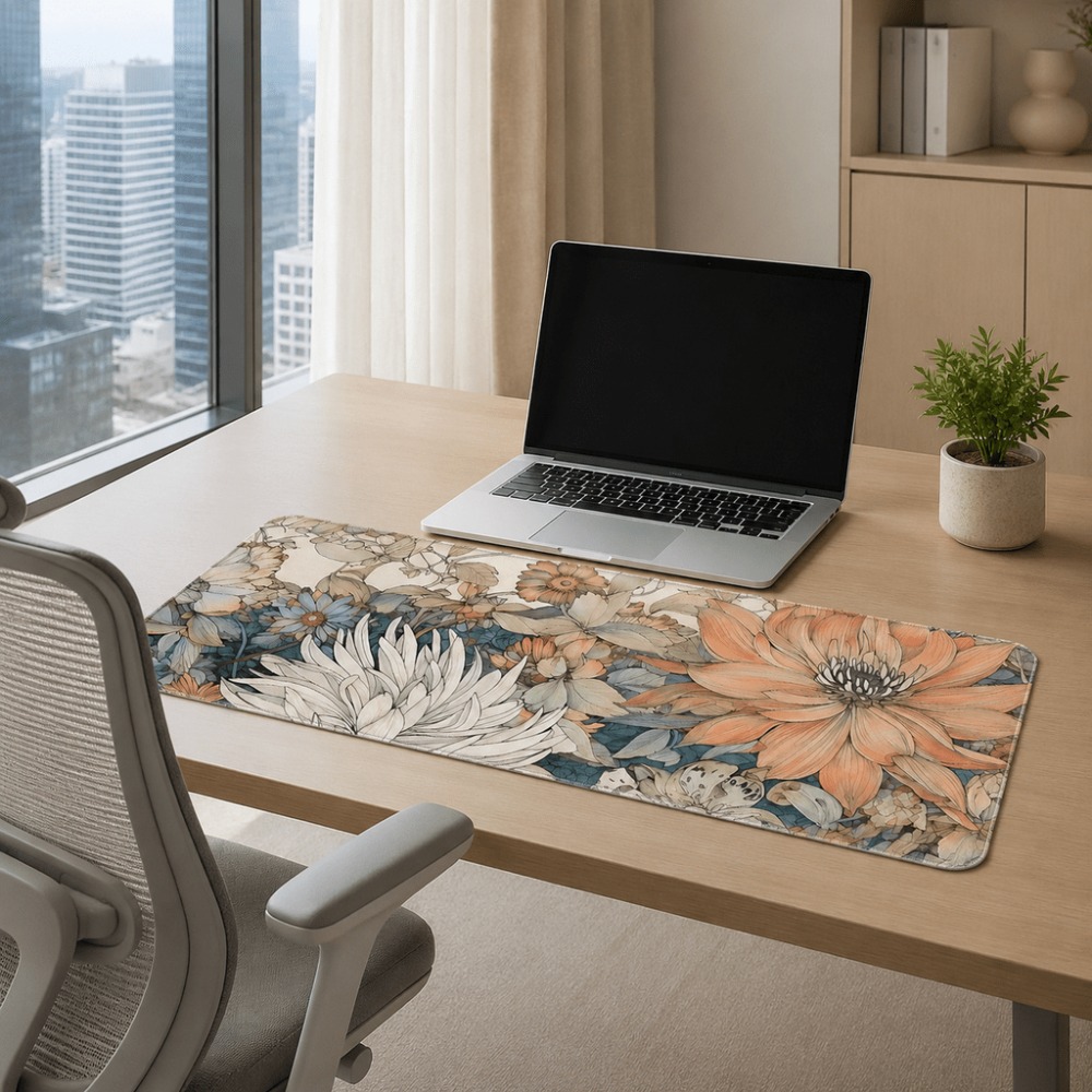 แผ่นรองโต๊ะลายดอกไม้สไตล์เรโทร - Desk Setup With Plants บทวิจารณ์และราคา