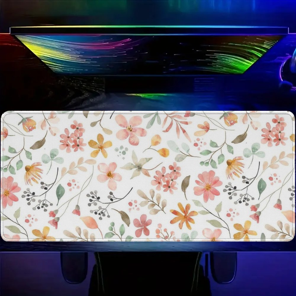แผ่นรองเมาส์ลายดอกไม้สีชมพูสีเ - Yellow Desk Setup บทวิจารณ์และราคา