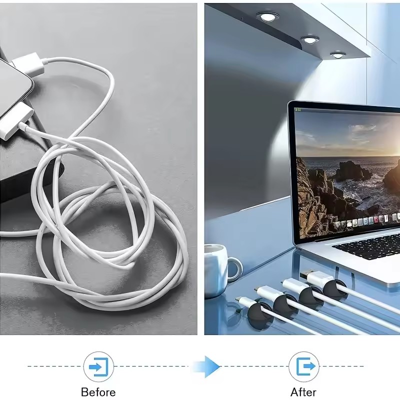 คลิปหนีบสายเคเบิลติดผนัง/โต๊ะท - Desk Setup Organization บทวิจารณ์และราคา